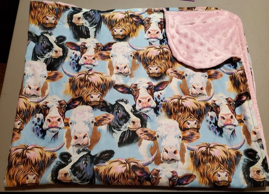 Multi color Cows Baby Blanket