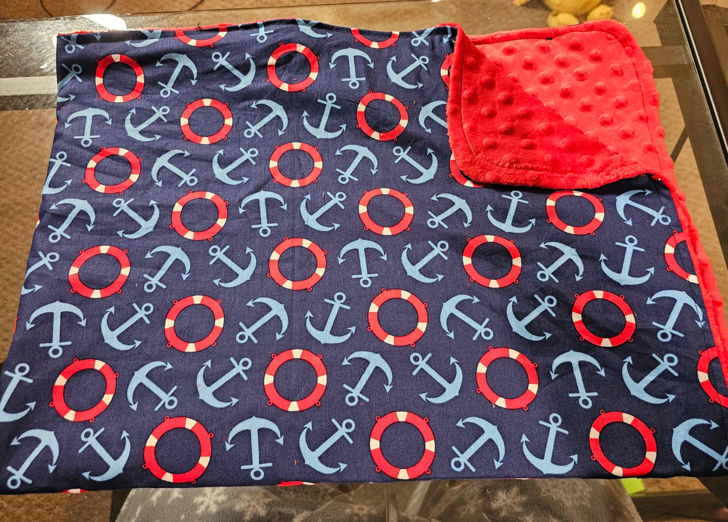 Blue Anchors Baby Blanket
