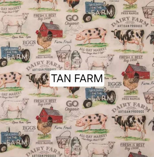 Tan Farm Tote Bag