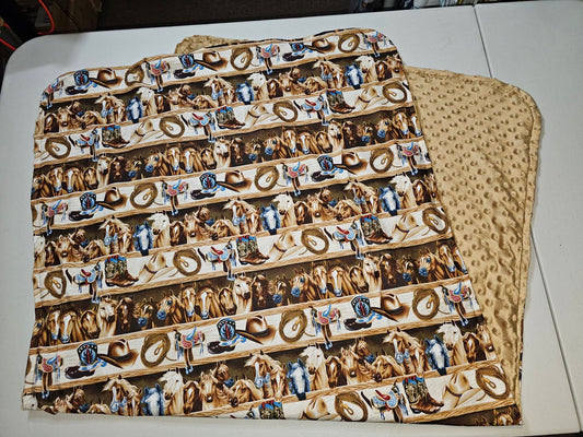 Cowboy shelf Crib Blanket